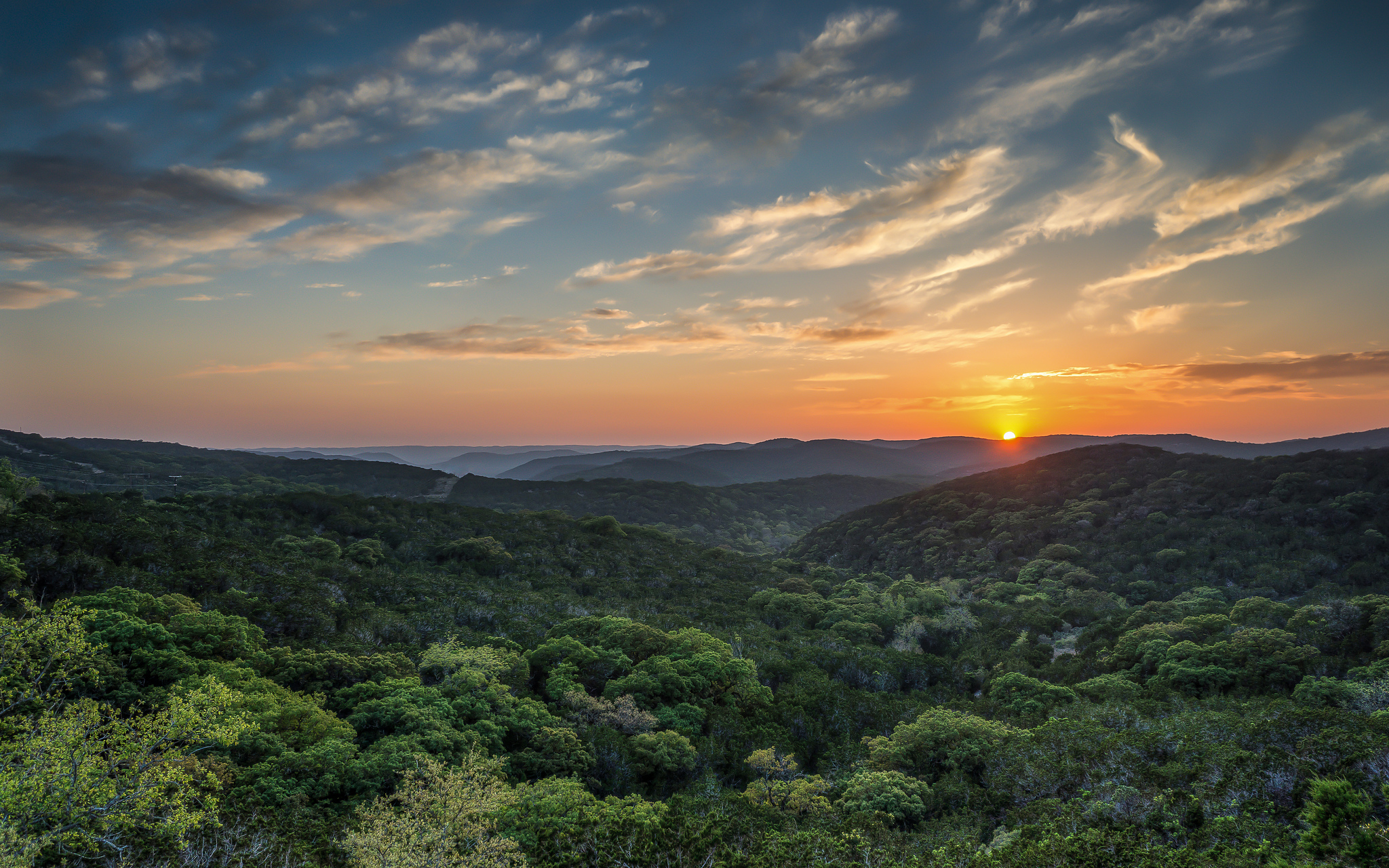 Texas Hill Country at sunset